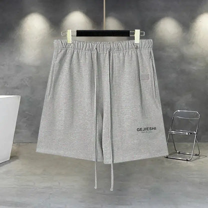 Korean Large Size Casual Sports Shorts Single Piece/suit Men Trend All-match Fashion Straight Leg Loose Half Pants Streetwear.