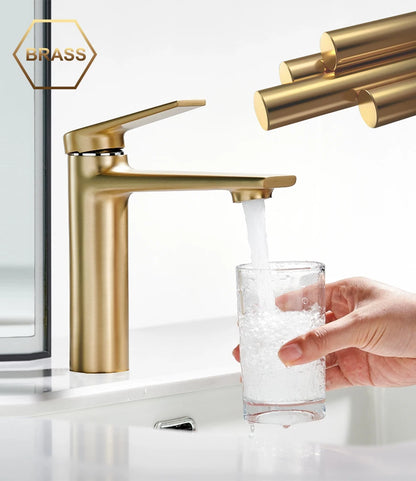 VGX Bathroom Faucets Luxury Gold Basin Mixer Sink Faucet Gourmet Washbasin Tapware Hot Cold Water Tap Brass Chrome Black Grey