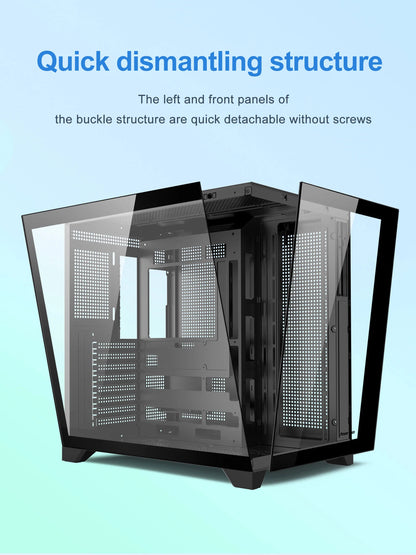 Power Train Dream PRO Seaview Room Chassis ATX Desktop MATX Glass Side Transparent 360 Water Cooled Game Console Computer Case.