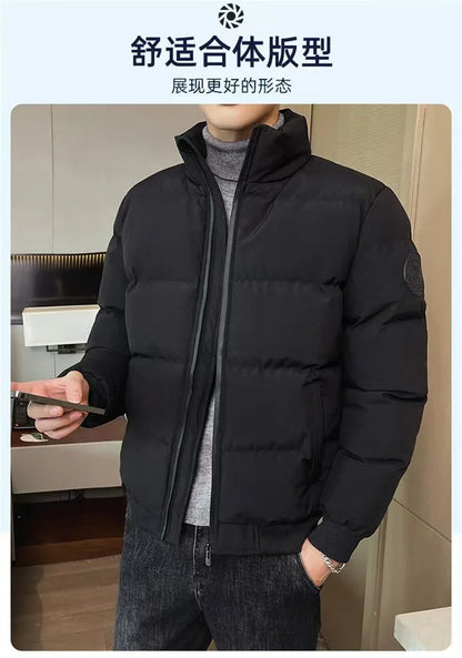 2025UFC new thick jacket, warm cotton-padded jacket, winter casual sports down jacket, stand-up collar windproof jacket.