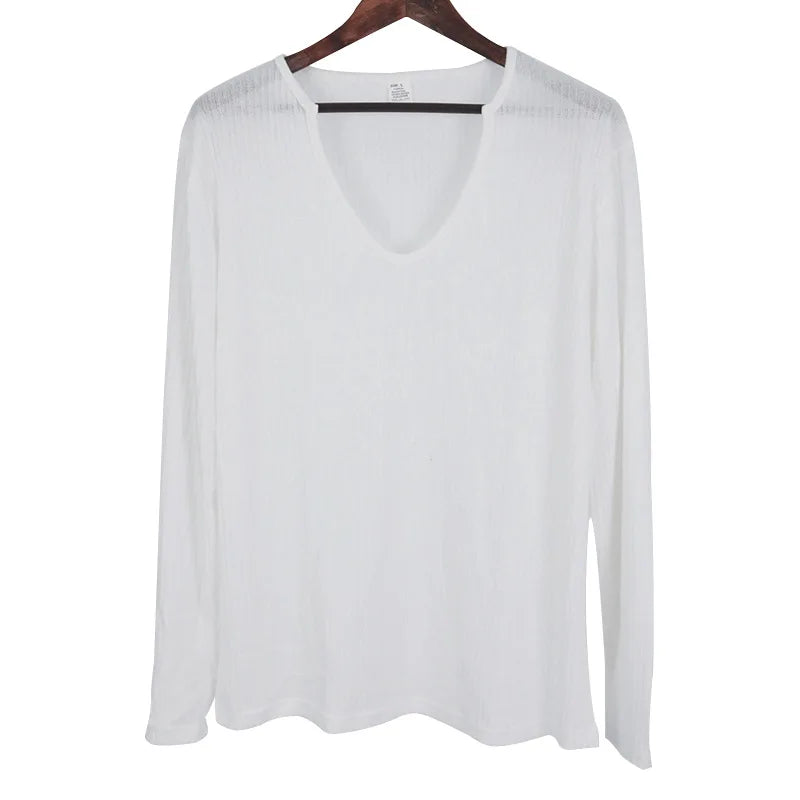 Autumn Winter Men's V-neck Casual Fashion Sweaters Male Long Sleeve Solid Color All-match Knitting Pullovers Gentmen Jumpers Top.