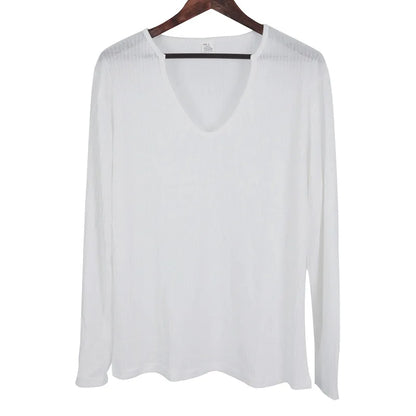 Autumn Winter Men's V-neck Casual Fashion Sweaters Male Long Sleeve Solid Color All-match Knitting Pullovers Gentmen Jumpers Top.