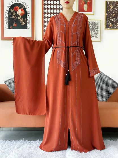 Laxury Design New Women Elegant Dress Chiffon Open Abaya Muslim Women Dress Islamic Clothing Cardigan Abaya Women Muslim Dress