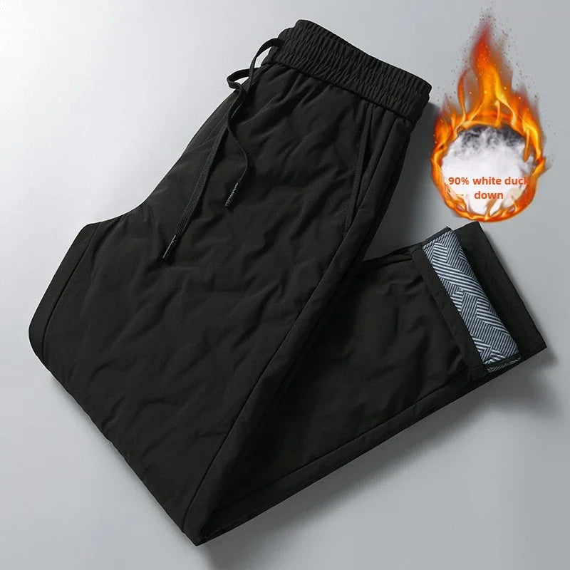 2024 Winter New 90% White Down Pants Men Thickened Warm Waterproof Casual Trousers Man Duck Down Padded Sweatpants Male Clothing.