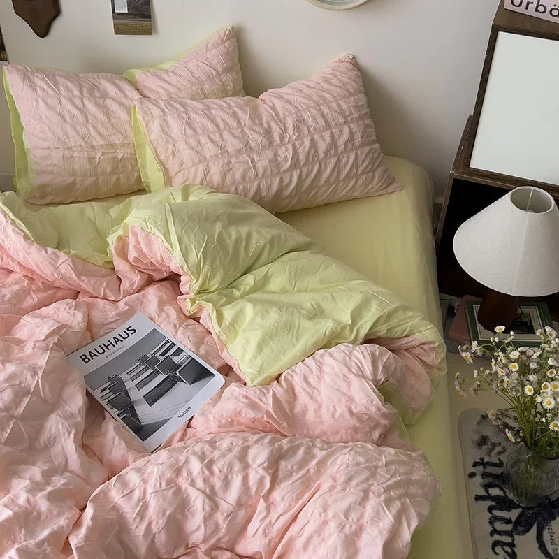 Comforter sets Bedding Set for Boys Girls Bedroom Duvet Cover Pillowcase Bedspread Simple Fashion Bed Sheet Set Bed Linens.