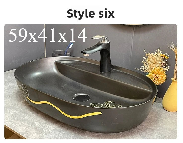 Modernes Badezimmerwaschbecken im nordischen Stil zum Waschen von Händen und Gesicht, minimalistisches Design, individuell gestaltet