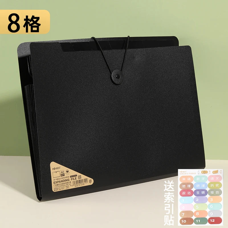 Three Colors Horizontal A4 Folder Students Office Business Trip Multi-layer Large Capacity 5/8/13 Layers Storage Organ Bag.