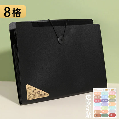 Three Colors Horizontal A4 Folder Students Office Business Trip Multi-layer Large Capacity 5/8/13 Layers Storage Organ Bag.