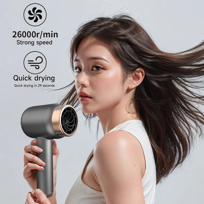Wireless Hair Dryer Charge & Plug 2-in-1 Hair Dryer Negative Ion Hair Dryer 3-Speed Adjustment for Travel Outdoor Dormitory