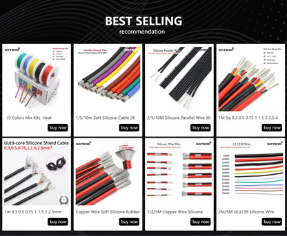 1/5/10m Soft Silicone Cable 26 24 22 20 18 16 14 12 10 8 6 4 2AWG Car Battery Automotive Wiring Heat-resistant Electrical Wires.