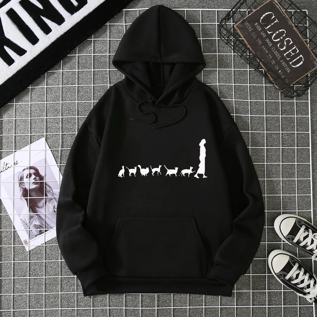 2025, Winter, neuer Damen-Kapuzenpullover, High Street, Unisex-Stil, Doppeltaschen, Sweatshirts, Oberbekleidung, Übergröße, Damenbekleidung, CYXX226.