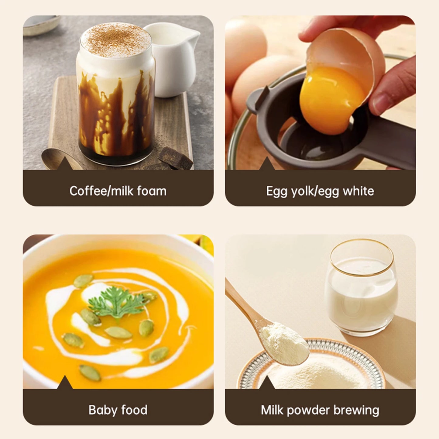 Milk Frother Handheld Battery Powered With Holder Frother Wand Drink Mixer Electric Whisk for Coffee.