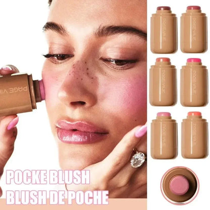 New PAGE VINE Pocket Blush Stick Cream 2-in-1Lip and Cheek Hydrating Stick Natural Rouge Powder Blush Cream Korea Pink Cosmetics.