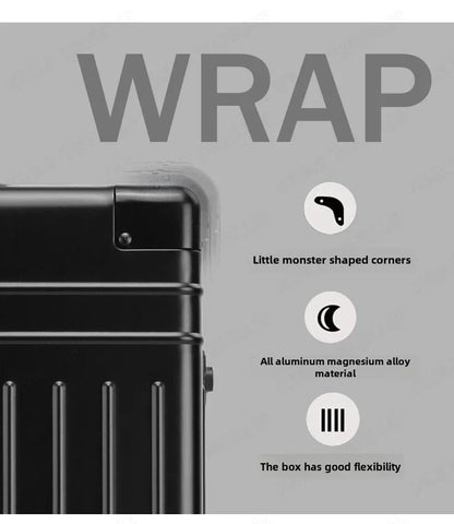 Trolley Box Rollgepäck Silber Koffer mit hoher Kapazität Koffer aus Aluminium-Magnesium-Legierung Universalrad.