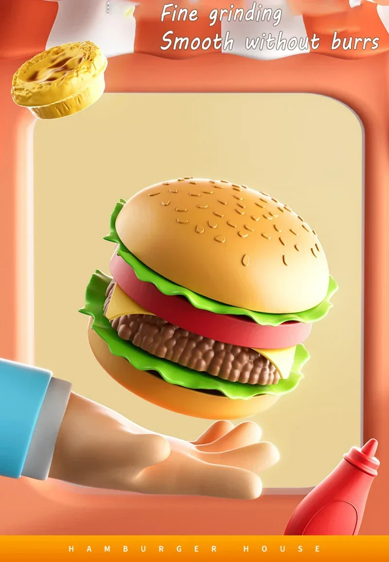 Kid Kitchen Toy Set Simulation Make Hamburger Pizza Fries Pretend Play Food Cooking Cutting Game Montessori Interactive Toy Gift.