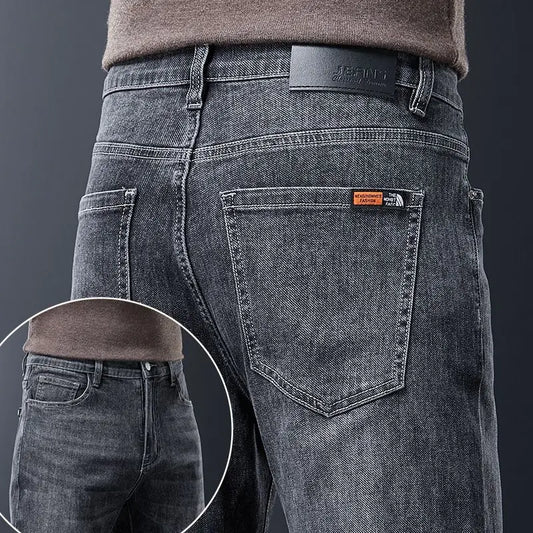 2025 New High Quality Jeans Men Baggy Pants Autumn Straight Cut Loose Solid Denim Pants Streetwear Fashion Pockets Vintage Man.