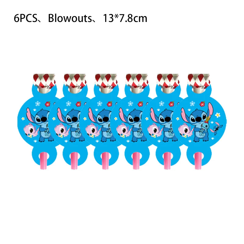 Stitch Party Supplies für Kinder Lilo und Stitch Geburtstag Party Dekorationen Luftballons Banner Tischdecke Hintergrund Geschirr