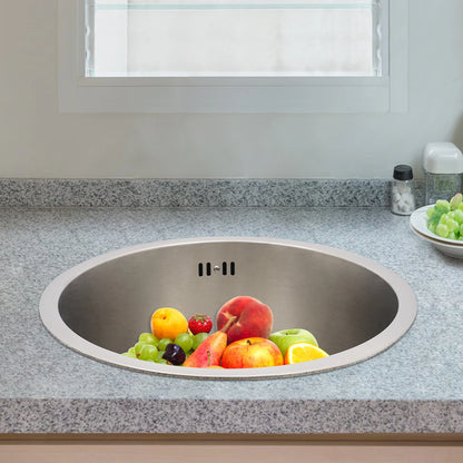 41 cm kreisförmige, vertiefte und vergrößerte Küchenspüle aus Edelstahl 304 mit einer Schüssel