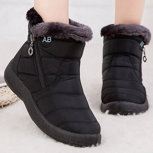 Women's Boots Women's Ankle Boots With Fur Winter Shoes Women Low Heels Winter Boots Snow Waterproof Botas Mujer Winter Footwear.