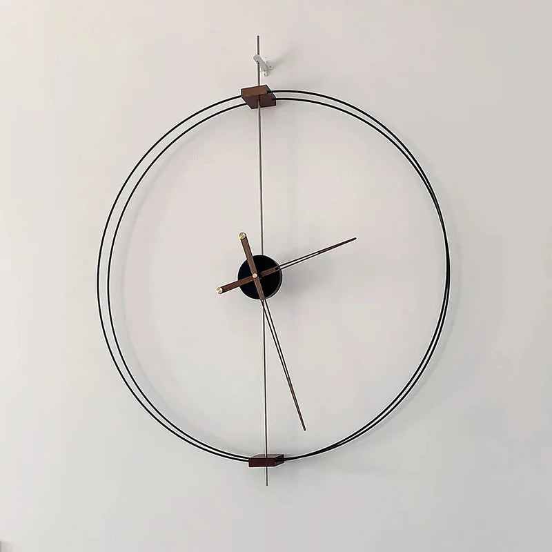 Spanische Wanduhr, minimalistische Uhr, Wohnzimmer, ästhetische Kunstuhren, Massivholzzeiger, große Wanduhr, stille Uhrwerkuhren