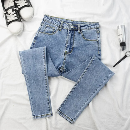 High-waisted Slimming Jeans Women's Cropped Pants Spring Autumn 2021 New Elastic Tight Slims Smooths Your Silhouette Pencil.