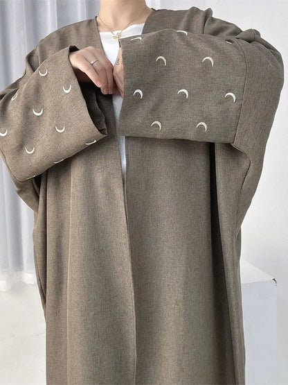 Ramadan Black Moon Abaya Kimono Kebaya Turkey Islam Muslim Modest Dress Damen Prayer Clothes Women Kaftans Robe Femme Musulmane.