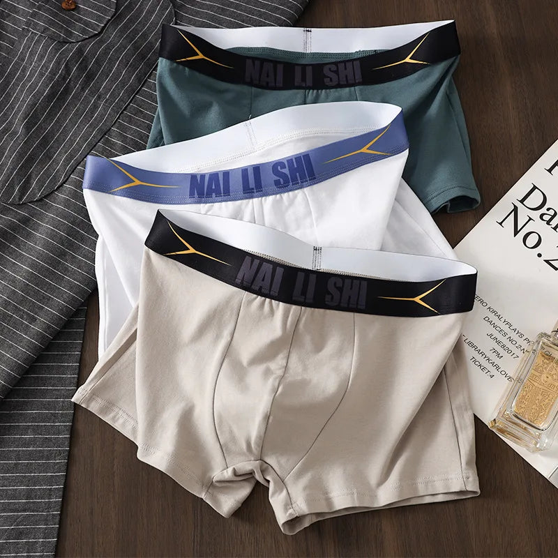 Neuankömmling Herrenunterwäsche, 100 % Baumwolle, antibakteriell, Herren-Boxershorts, atmungsaktiv, bequem, mittelhohe Slips, Herrenunterwäsche