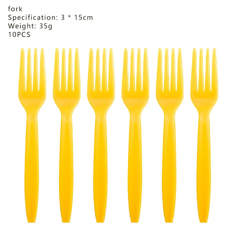 Cartoon M & Minions Geburtstag Party Dekoration Einweg Geschirr Tasse Teller Tischdecke Luftballons Gelb Große Augen Hintergrund Banner