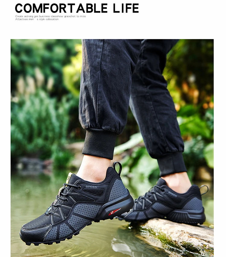 Men's Hiking Sports Shoes Waterproof And Wear-Resistant Hiking Training Shoes Outdoor Woodland Non-Slip Tactical Training Shoes.