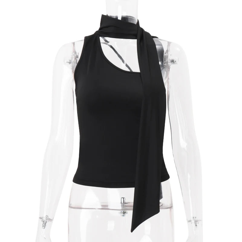 Candyhot Irregular Solid Off Shoulder Tube Top Fashion Trend Sleeveless Backless Tops Autumn New For 2025 High Street Women Vest.