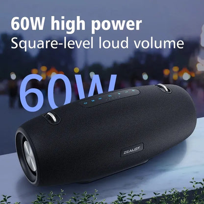 ZEALOT-S67 60W Portable Bluetooth Speaker Outdoor Party Speaker Big Loud Speaker Excellent Bass Performace 3D Speaker.