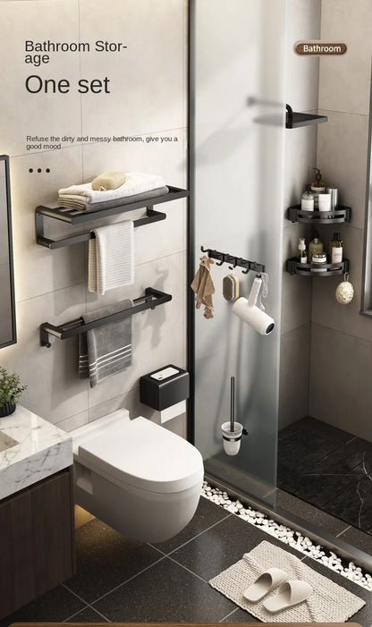 Metalle Badezimmer Handtuchhalter Stanzfreier Rack Toilettenanhänger Raum Aluminium Badezimmer Handtuchhalter, Handtuchhalter, Handtuchhalter Badezimmer