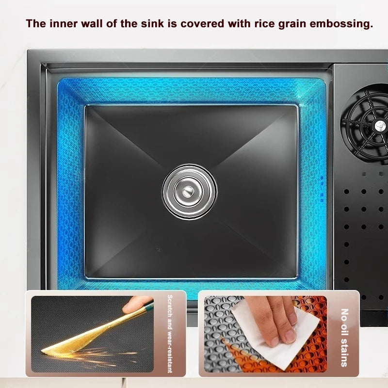 Stainless Steel Hidden Sink Bar Kitchen Sinks Small Single Slot with Lid Touring Car Multifunctional Wash Basin Balcony Garden