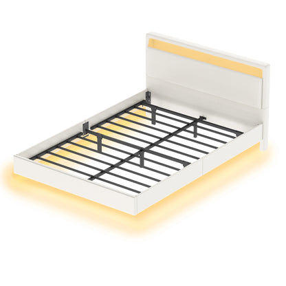 VASAGLE Polsterbett Bettgestell Doppelbettgestell (schwebender visueller Effekt