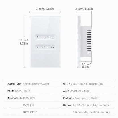 AVATTO Tuya WiFi/ZigBee 1/2 Gang Dimmer Licht Schalter Touch Panel APP Fernbedienung Smart Dimmer Schalter Für Alexa google Hause.
