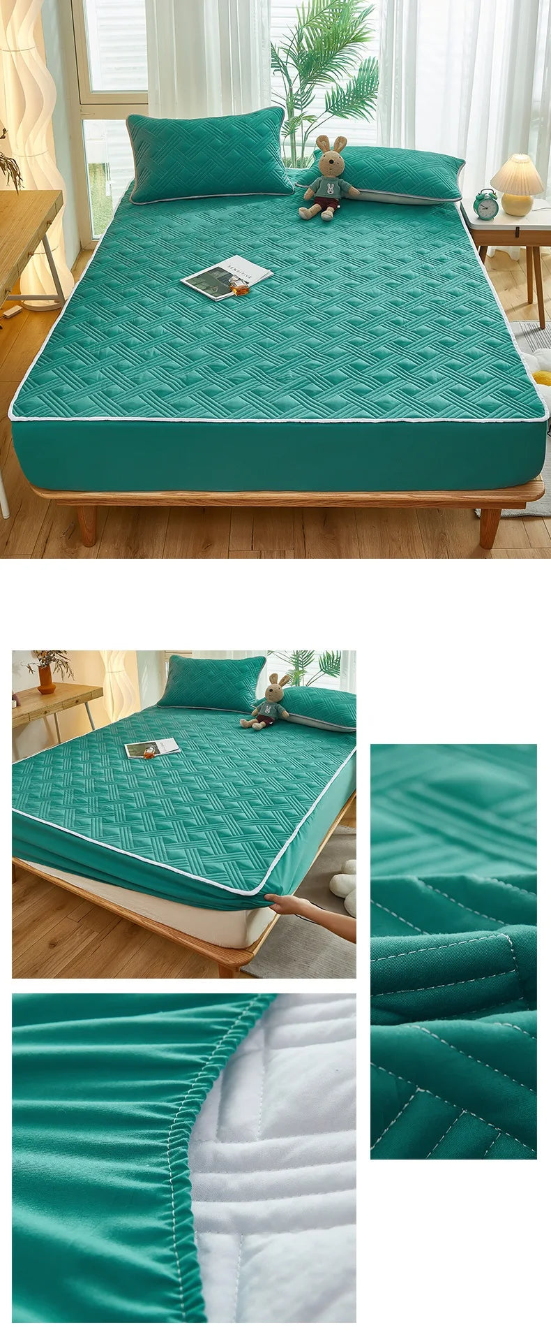 Printed Bedspread Bed 90/120/150/180cm Cover Thicken Bed Linen Sheets fundas de colchón Non-slip Mattress Covers (No Pillowcase).