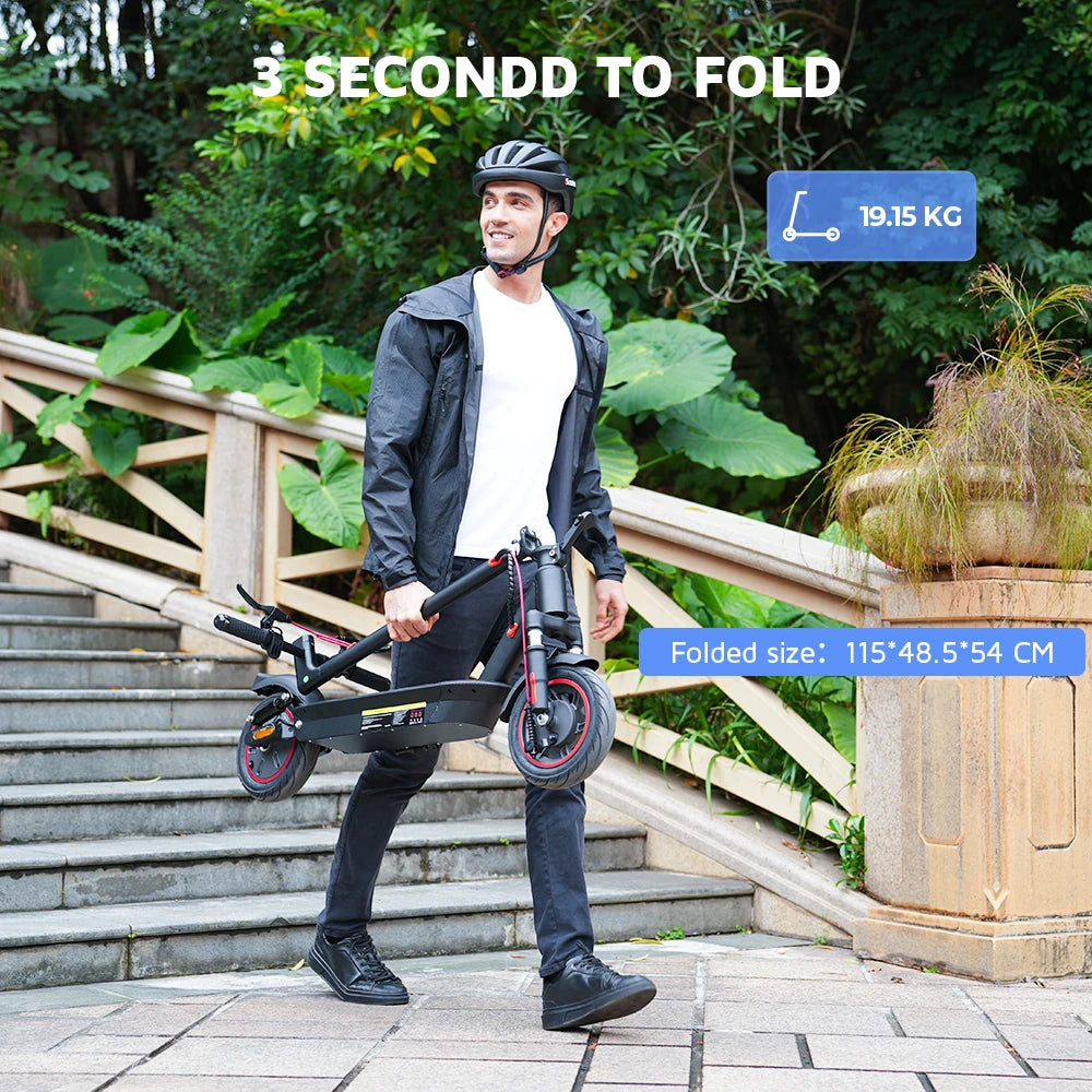 iScooter i10 Electric Scooter 10 Inch 650W Motor Foldable Electric Scooter Max Range 45Km 42V 15Ah Battery Scooter.