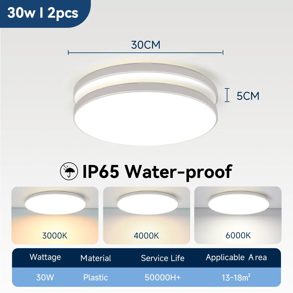 Wasserdichte Badezimmer Lampe Decke Led-deckenleuchten 18W 30W 40W Runde Led-deckenleuchte Für Küche Wohnzimmer wc Zimmer 220V