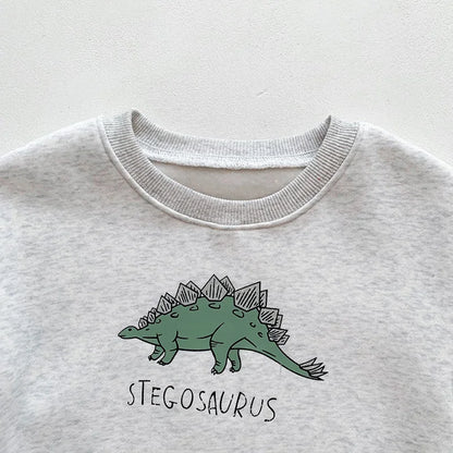 Neuankömmling Cartoon Dino Print Baby Neugeborenen Stram pler Säuglings mädchen Overalls Langarm Jungen Kleidung ein Stück