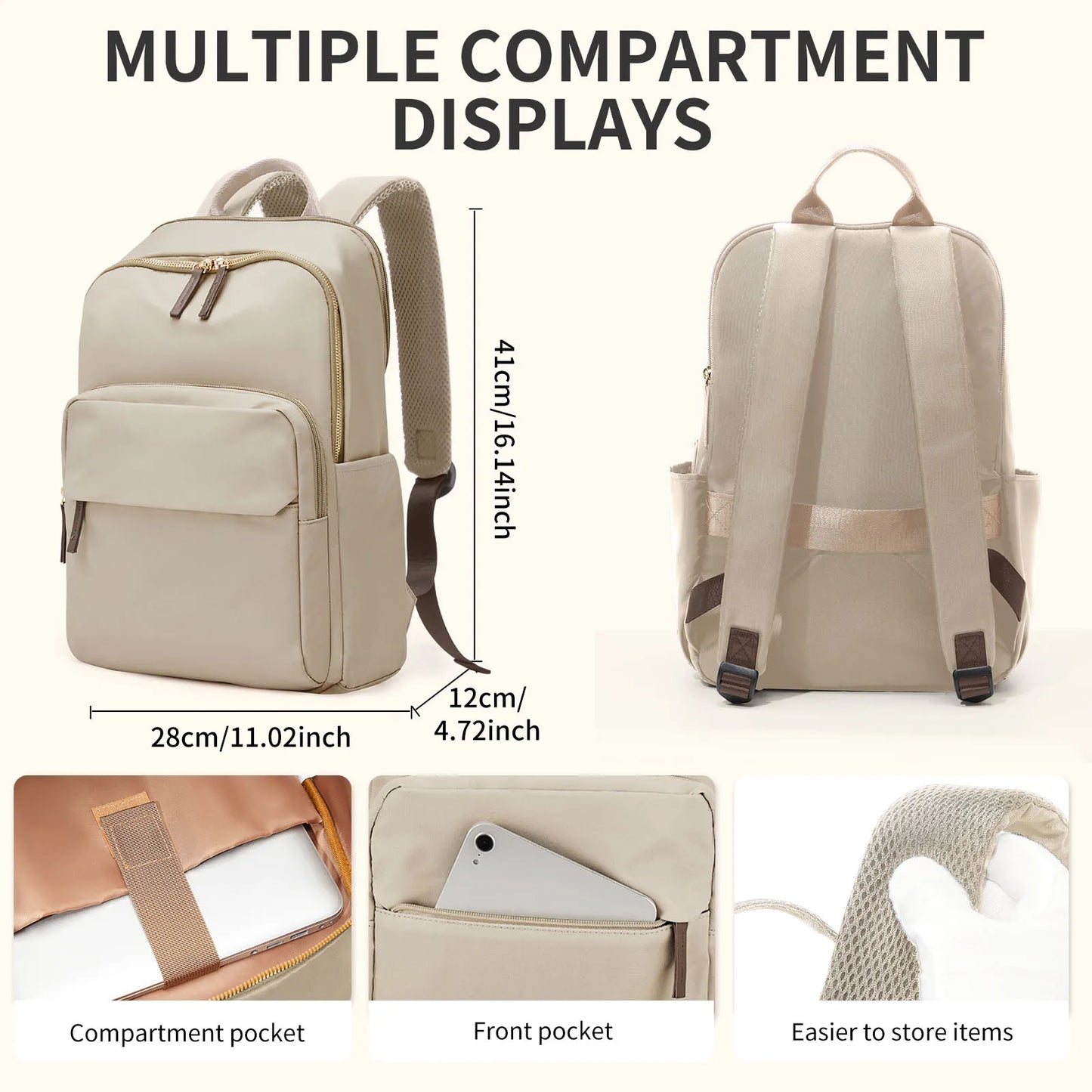 New Simple Large Capacity Backpack Women Travel Business Teacher Backpack Laptop Shoulder Bag Girl School Student Backpack Purse.