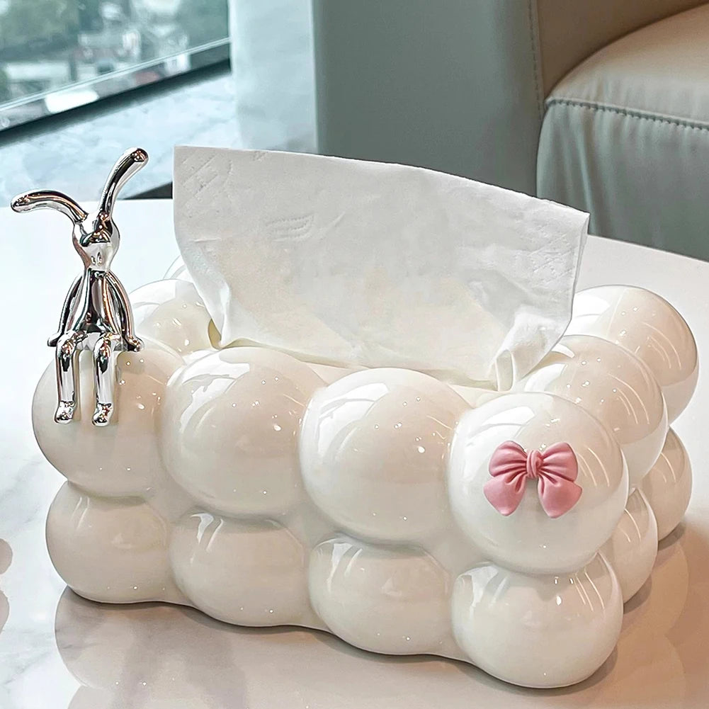 INS Style Cotton Candy Removable Tissue Box Korean Style Cute Tissue Box Desktop Decorative Supplies for Home Napkin Holder.