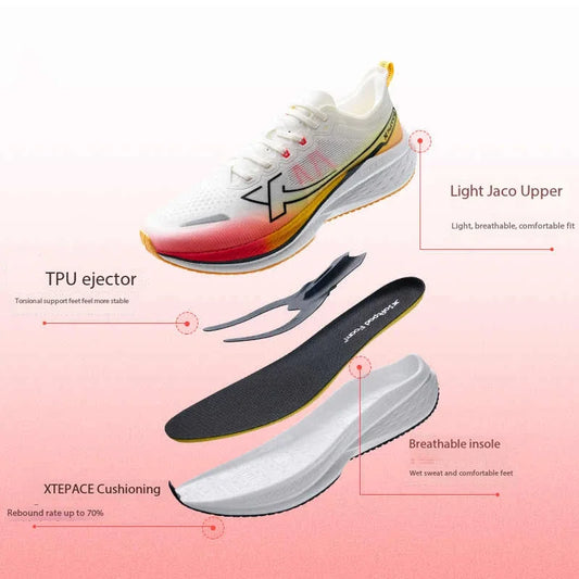 Xtep Five Speed 2.0 Running Shoes For Men  2024 Autumn Comfortable Sports Shoes Jogging Cushioning Sneakers 876319110001.