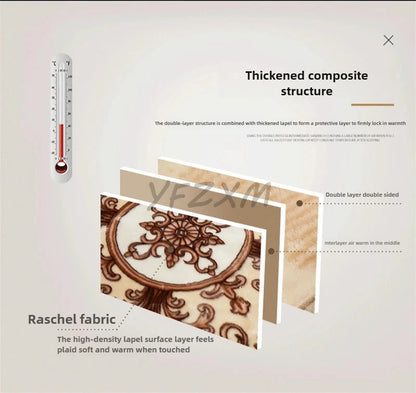 New Warm Weighted Blankets for Beds High End Thicken Warmth Raschel Blanket for Winter Autumn Double Side Plush Comforter Quilt.