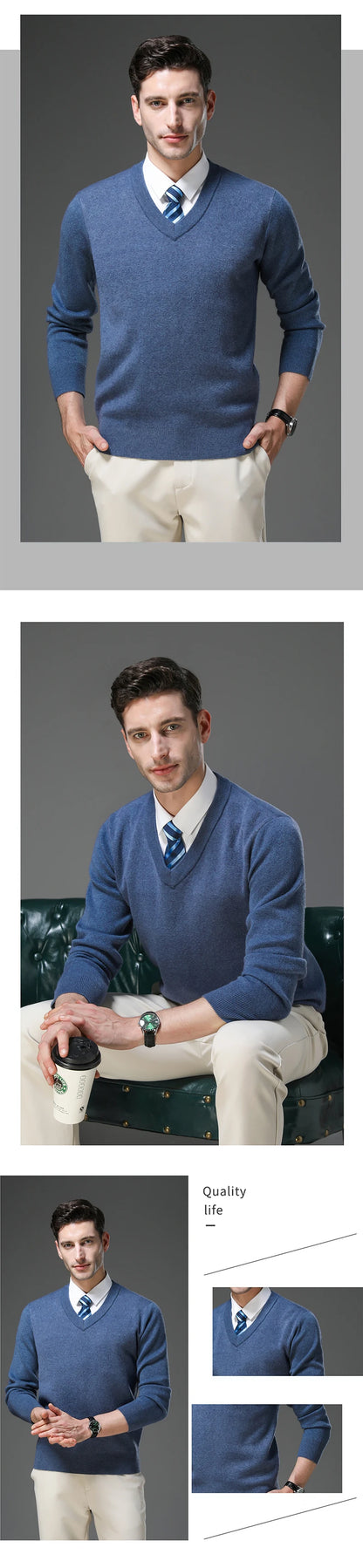 Top Grade Thick Anti-Pilling New Fashion Brand Autum Winter Knit Pullover Men Slim Fit Sweater Business Casual Woolen Jumper.