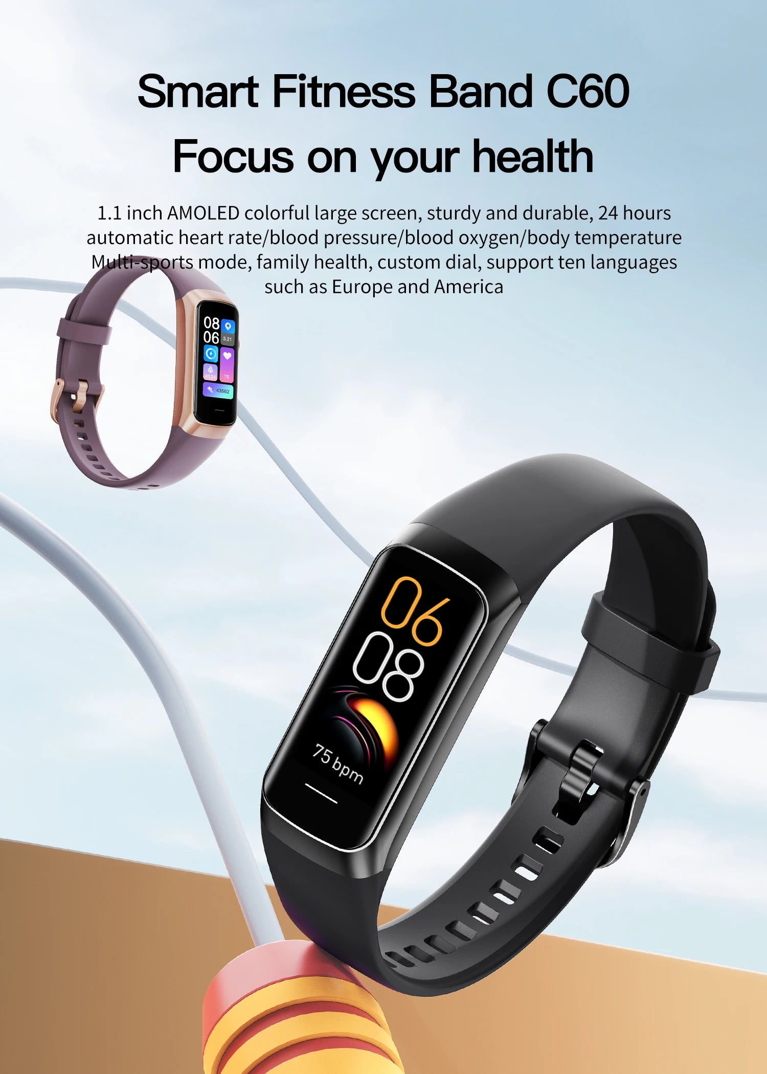 LIGE Amoled Smart Watch Smartwatch Band Women Heart Rate Blood Waterproof Connected Smart Bracelet Sport Fitness Tracker  Watch.