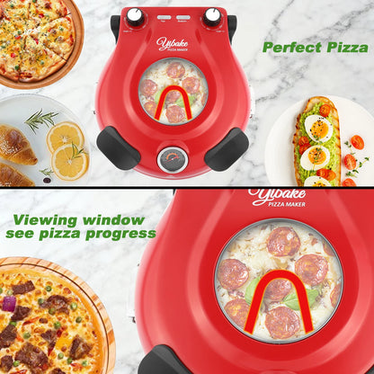 12-Zoll-Elektro-Pizzaofen für den Innenbereich, Arbeitsplattenhersteller mit Keramiksteinen, erhitzt bis zu 420 ℃   für köstliche, gebackene Pizzeria-Steine