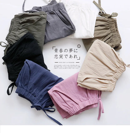 Summer Cotton Linen Shorts Women High Waist Oversize Shorts Short Pants Women Fashion Casual Sports Shorts Female S-XL
