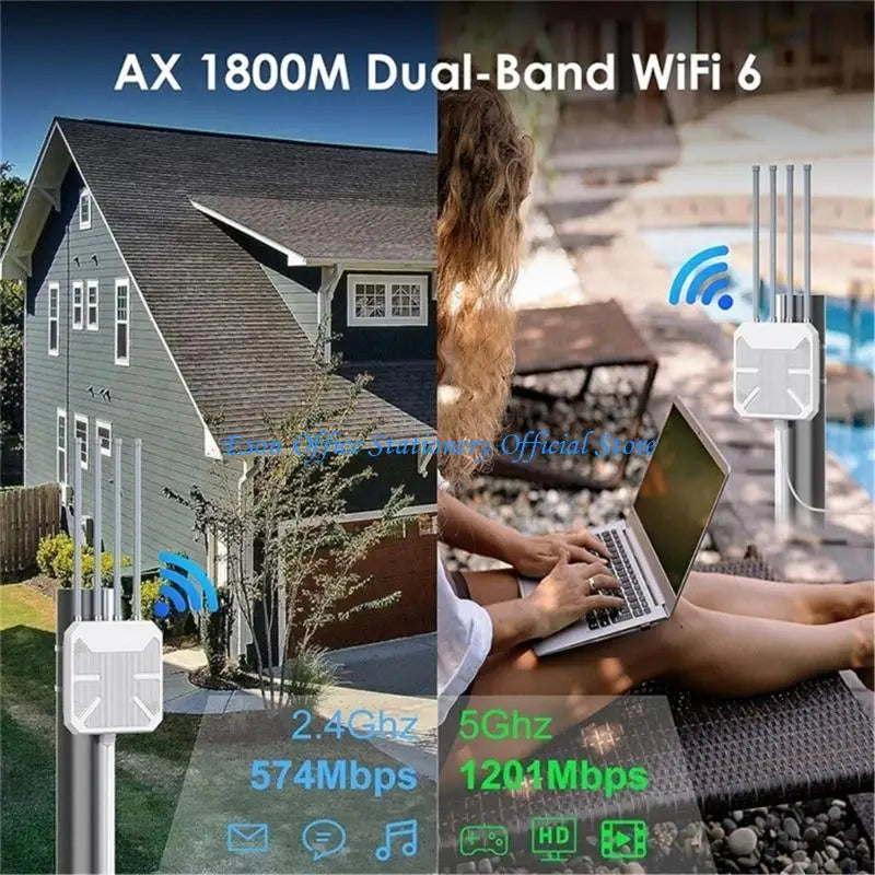 G8DC Outdoor Wifi6 Accessing Point AX1800 WIFI6 Router with Long Distanced and Easy Installation Waterproof 1800M Fast.