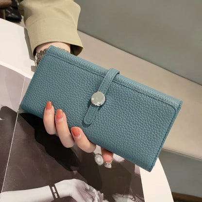 Genuine Leather Wallet Women Long Clutch Fashion Luxury Brand Ladies Purses Card Holder Zipper Coin Pocket High Quality Billfold