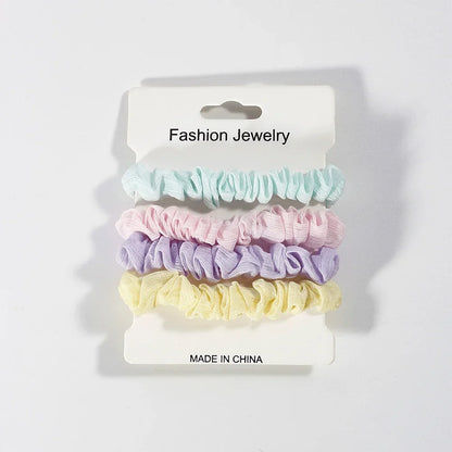 Sweet Multicolor Hair Tie Hair Clip Set Durable Hairpin Simple Elastic Ponytail Rubber Band Headwear Hair Styling Accessories.